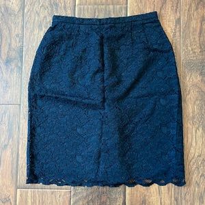 Anne Klein II bergdorf Goodman black lace pencil skirt
